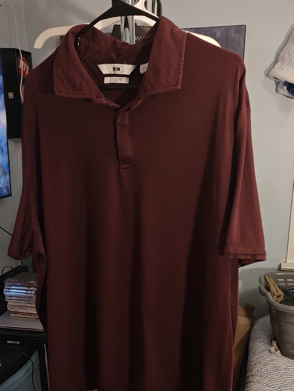 Joseph Abboud Men's Maroon Short-Sleeve Polo